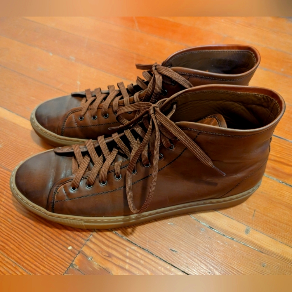 Gustin Brown Sneakers High-Top Leather Casual